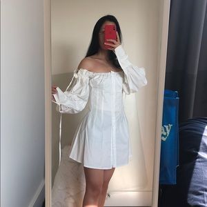 off-shoulder summer dress.